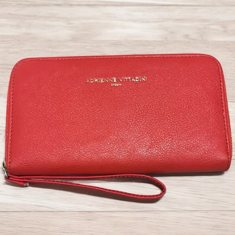 Adrienne Vittadini Red wristlet Wallet with smaller key pouch